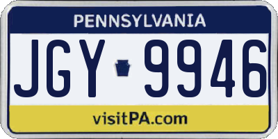 PA license plate JGY9946