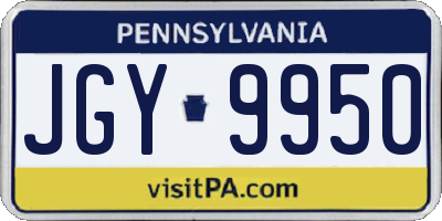 PA license plate JGY9950