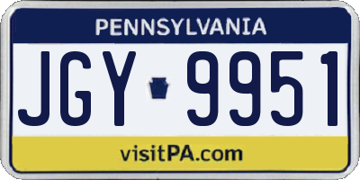 PA license plate JGY9951
