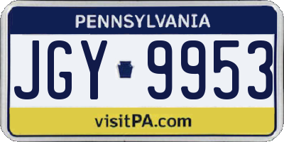 PA license plate JGY9953