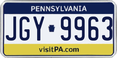 PA license plate JGY9963