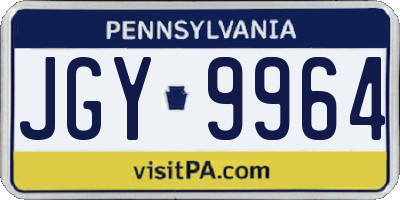 PA license plate JGY9964