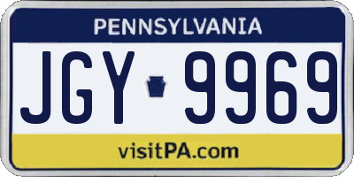 PA license plate JGY9969