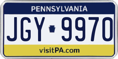 PA license plate JGY9970