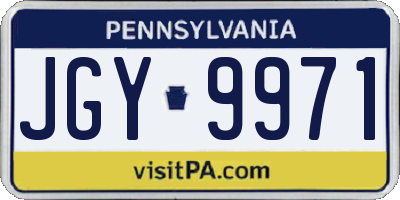 PA license plate JGY9971
