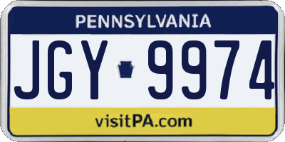 PA license plate JGY9974