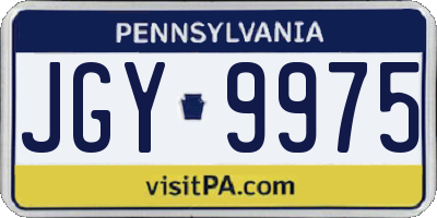 PA license plate JGY9975