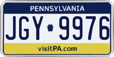 PA license plate JGY9976