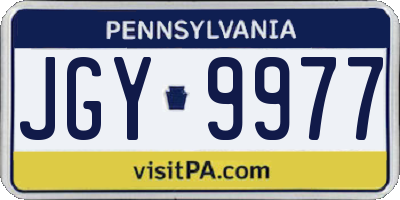 PA license plate JGY9977