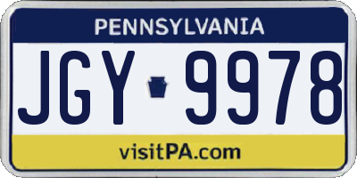 PA license plate JGY9978