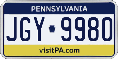PA license plate JGY9980