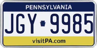 PA license plate JGY9985