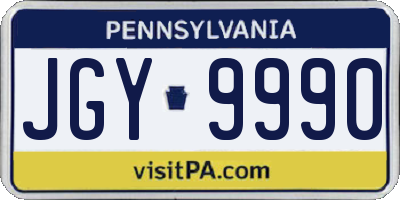 PA license plate JGY9990