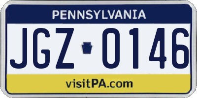 PA license plate JGZ0146