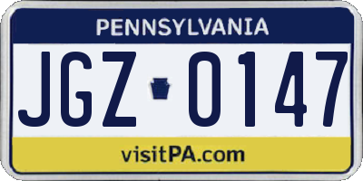 PA license plate JGZ0147