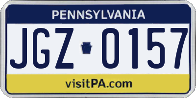 PA license plate JGZ0157
