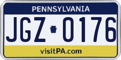 PA license plate JGZ0176