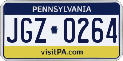 PA license plate JGZ0264