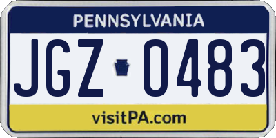 PA license plate JGZ0483
