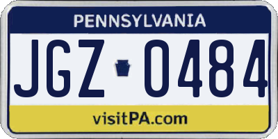 PA license plate JGZ0484