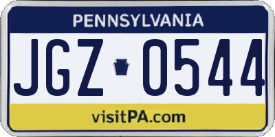 PA license plate JGZ0544