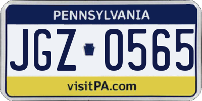 PA license plate JGZ0565
