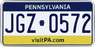 PA license plate JGZ0572