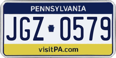 PA license plate JGZ0579