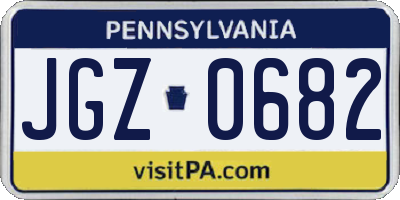 PA license plate JGZ0682