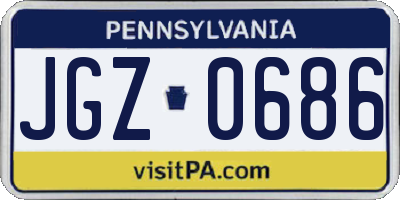PA license plate JGZ0686