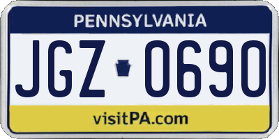 PA license plate JGZ0690