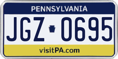 PA license plate JGZ0695