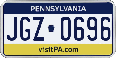 PA license plate JGZ0696