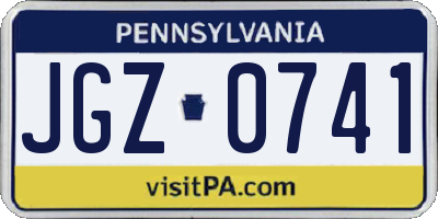 PA license plate JGZ0741