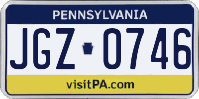 PA license plate JGZ0746