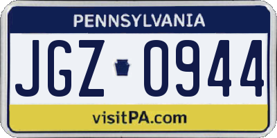 PA license plate JGZ0944