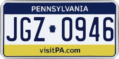 PA license plate JGZ0946