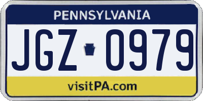PA license plate JGZ0979