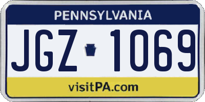 PA license plate JGZ1069