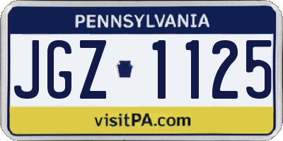 PA license plate JGZ1125