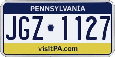 PA license plate JGZ1127