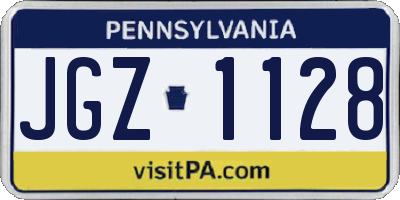 PA license plate JGZ1128