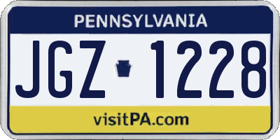PA license plate JGZ1228