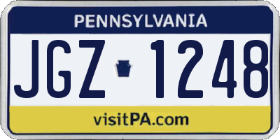 PA license plate JGZ1248