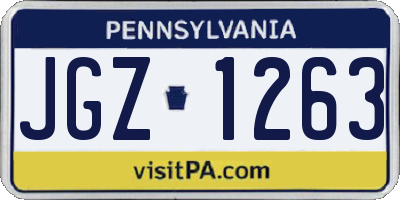 PA license plate JGZ1263