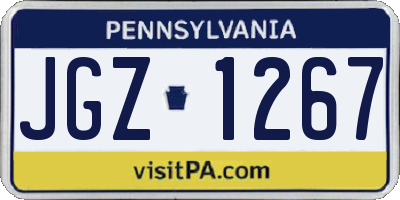PA license plate JGZ1267
