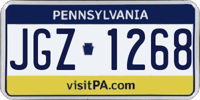 PA license plate JGZ1268