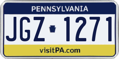 PA license plate JGZ1271