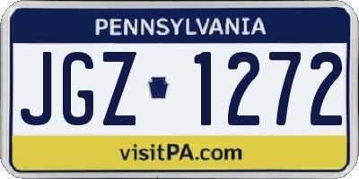 PA license plate JGZ1272