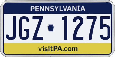 PA license plate JGZ1275